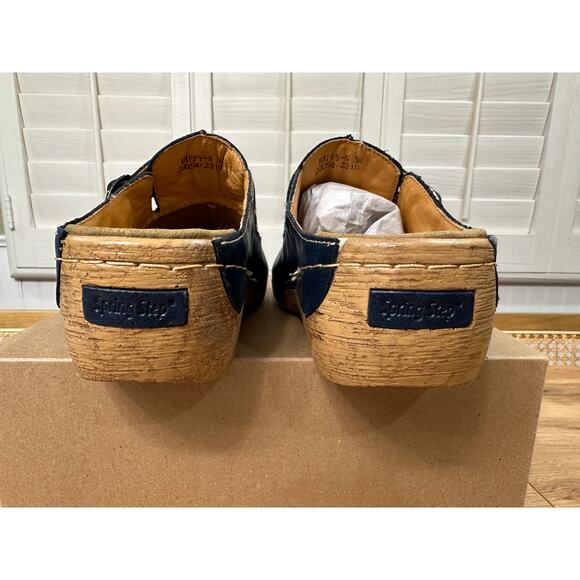 Spring Step Happy Slides Slip Ons Navy Leather Size 7.5/8 US 38 EU NWOB Casual - Picture 9 of 13